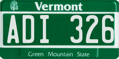 VT license plate ADI326