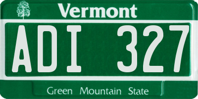 VT license plate ADI327