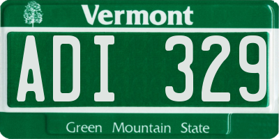 VT license plate ADI329