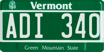 VT license plate ADI340
