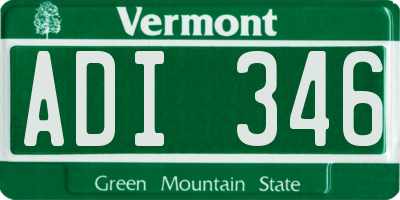 VT license plate ADI346