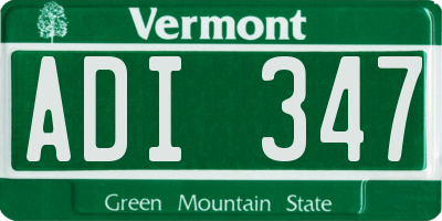 VT license plate ADI347
