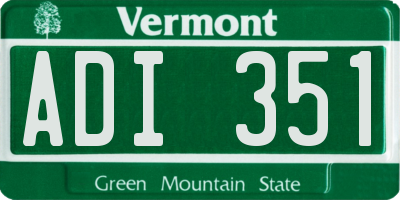 VT license plate ADI351
