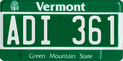 VT license plate ADI361
