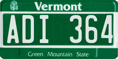 VT license plate ADI364