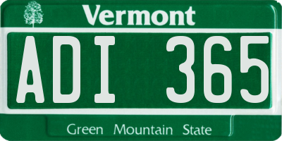 VT license plate ADI365