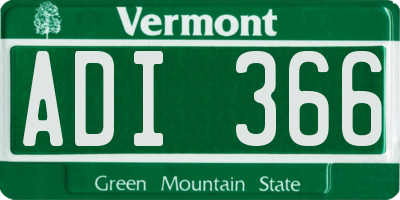 VT license plate ADI366