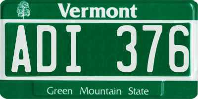VT license plate ADI376