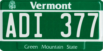 VT license plate ADI377