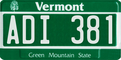 VT license plate ADI381