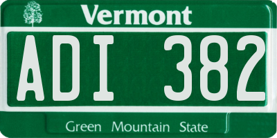 VT license plate ADI382