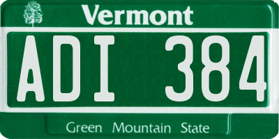 VT license plate ADI384