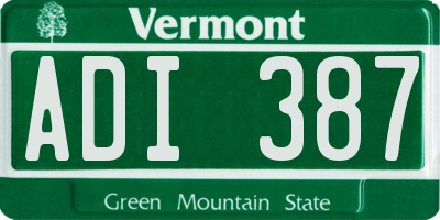 VT license plate ADI387