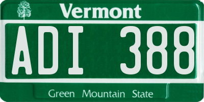 VT license plate ADI388