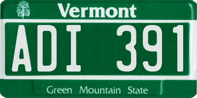 VT license plate ADI391