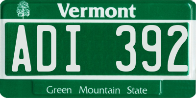 VT license plate ADI392