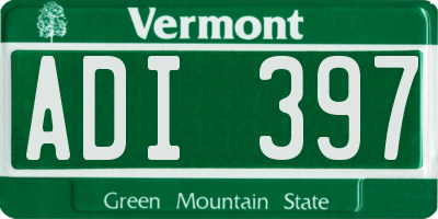 VT license plate ADI397