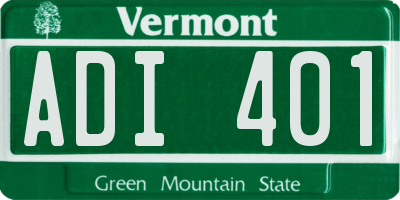 VT license plate ADI401