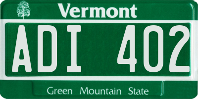 VT license plate ADI402