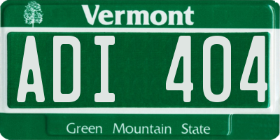 VT license plate ADI404