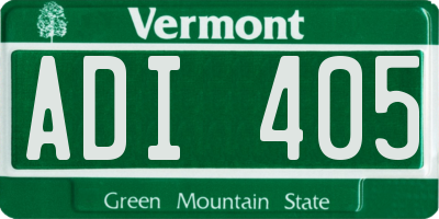 VT license plate ADI405