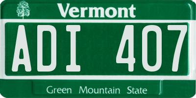 VT license plate ADI407