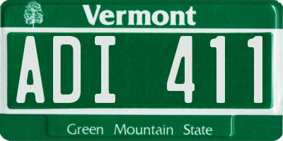 VT license plate ADI411