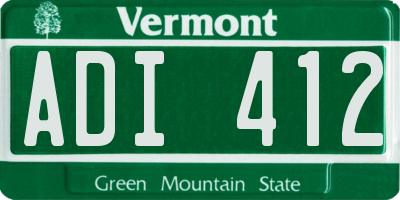 VT license plate ADI412