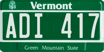 VT license plate ADI417