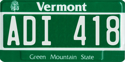 VT license plate ADI418
