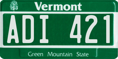 VT license plate ADI421