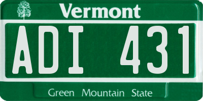 VT license plate ADI431