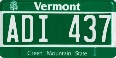 VT license plate ADI437