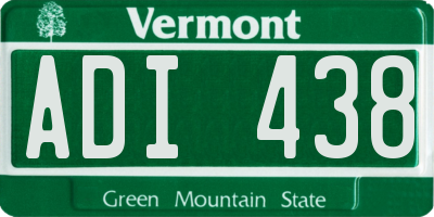 VT license plate ADI438