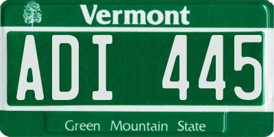 VT license plate ADI445