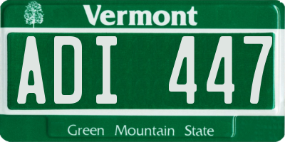 VT license plate ADI447
