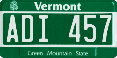 VT license plate ADI457
