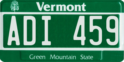VT license plate ADI459