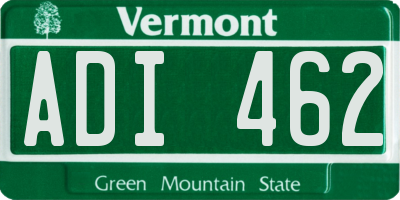 VT license plate ADI462
