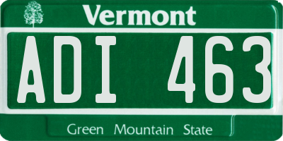 VT license plate ADI463
