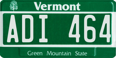 VT license plate ADI464