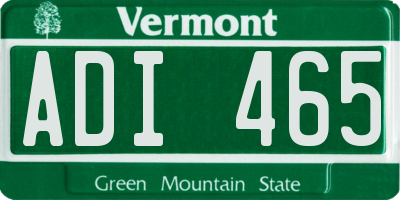 VT license plate ADI465