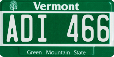VT license plate ADI466