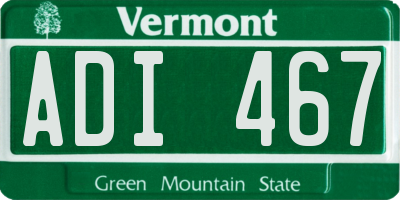 VT license plate ADI467