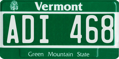 VT license plate ADI468