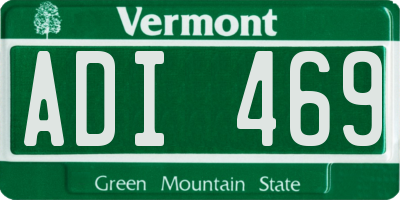 VT license plate ADI469