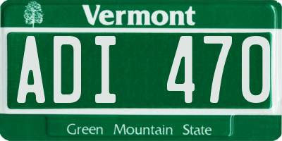 VT license plate ADI470