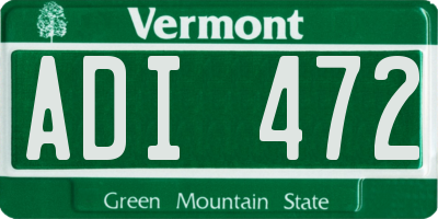 VT license plate ADI472