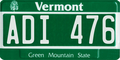 VT license plate ADI476