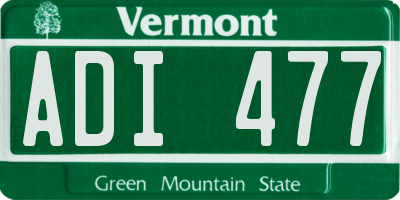 VT license plate ADI477